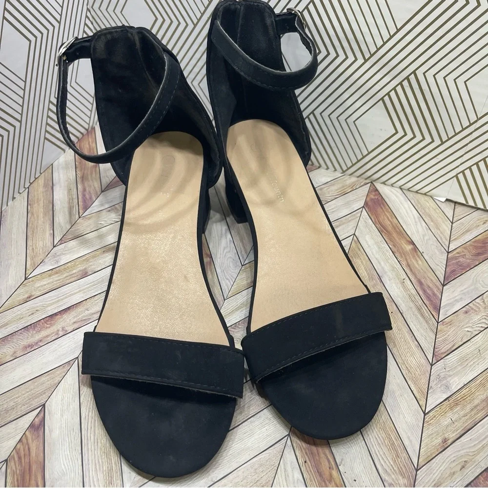 Wellsfountn Suede Black Heels Size 8 sb‎